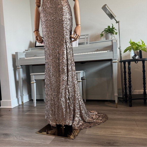 Sherri Hill Sweetheart Sequin Gown: Canary Yellow Gems - Picture 8 of 15